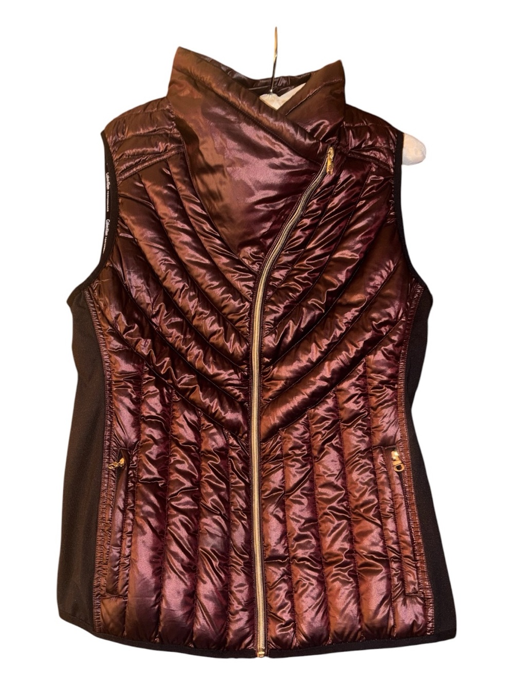 Calvin Klein Metallic Burgundy Performance down vest Size M excellent condition